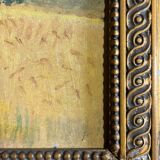 Tableau HSP "Landscape with Wheat and Poppies" post-impressionist 1900