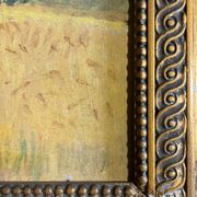 Tableau HSP "Paysage aux blés et coquelicots" post impressionniste 1900