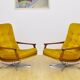 Swivel armchair in velor upholstery, 1970s