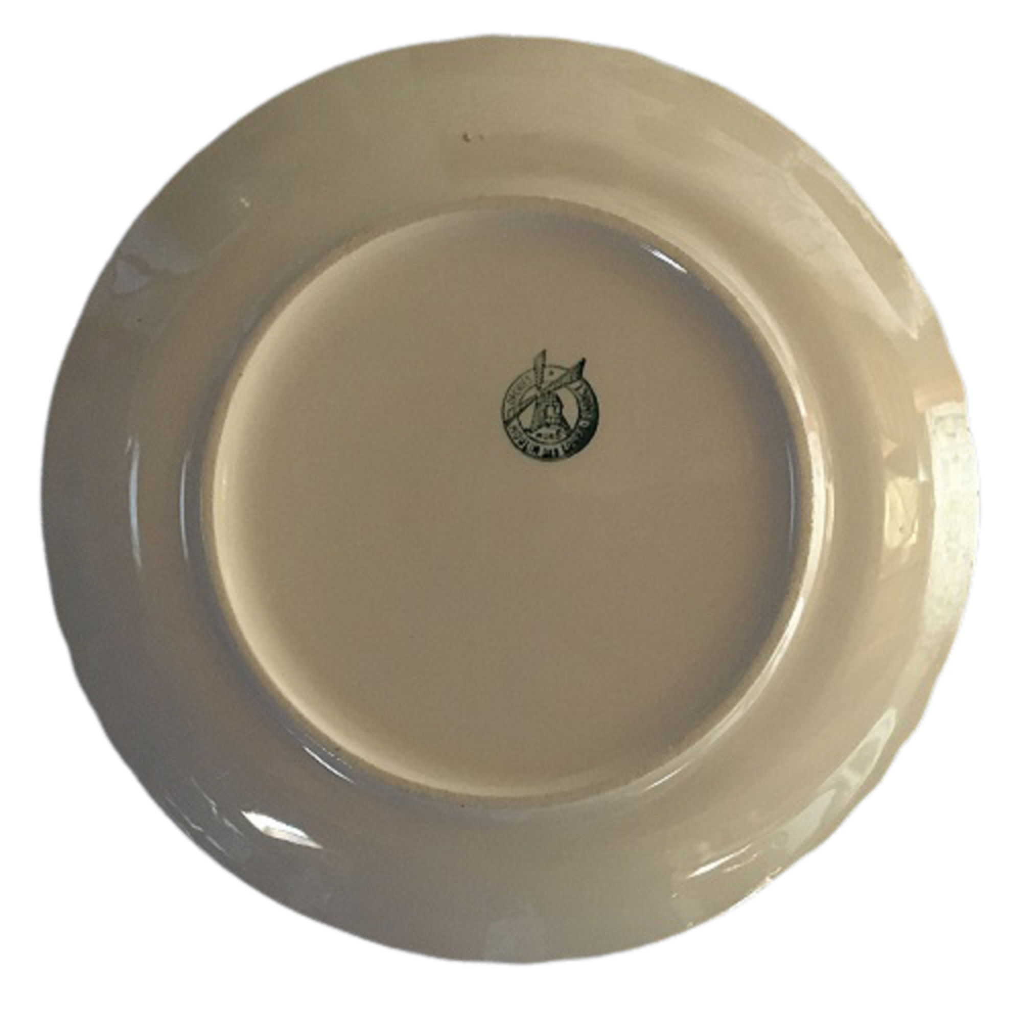 Set of 6 Dessert Plates Stamped "Orchies Moulin des Loup", Model St Hubert