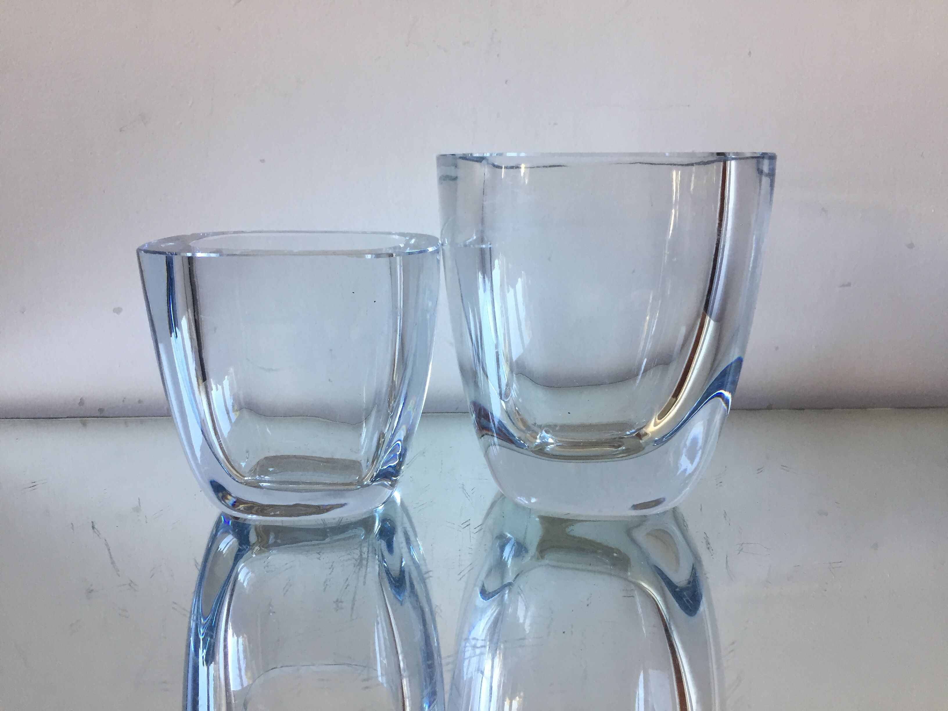 Pair of Strombergshyttan crystal  ases