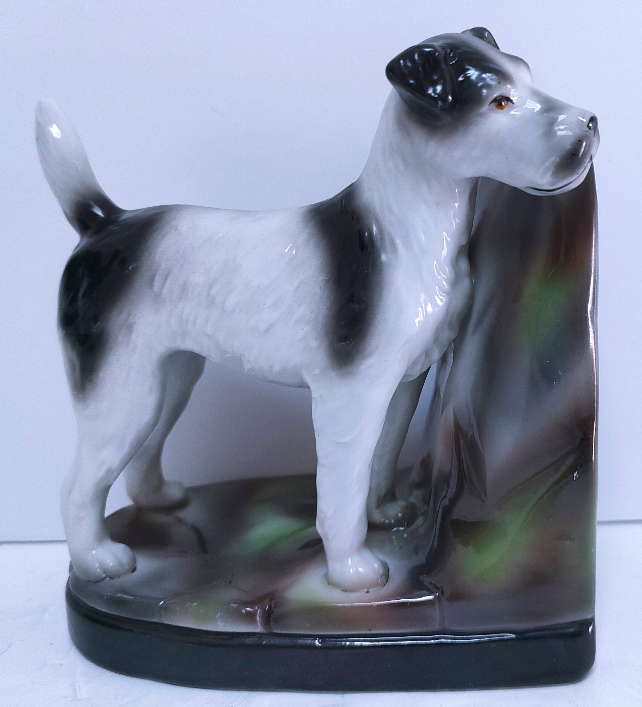 polychrome numbered porcelain fox terrier early 20th century