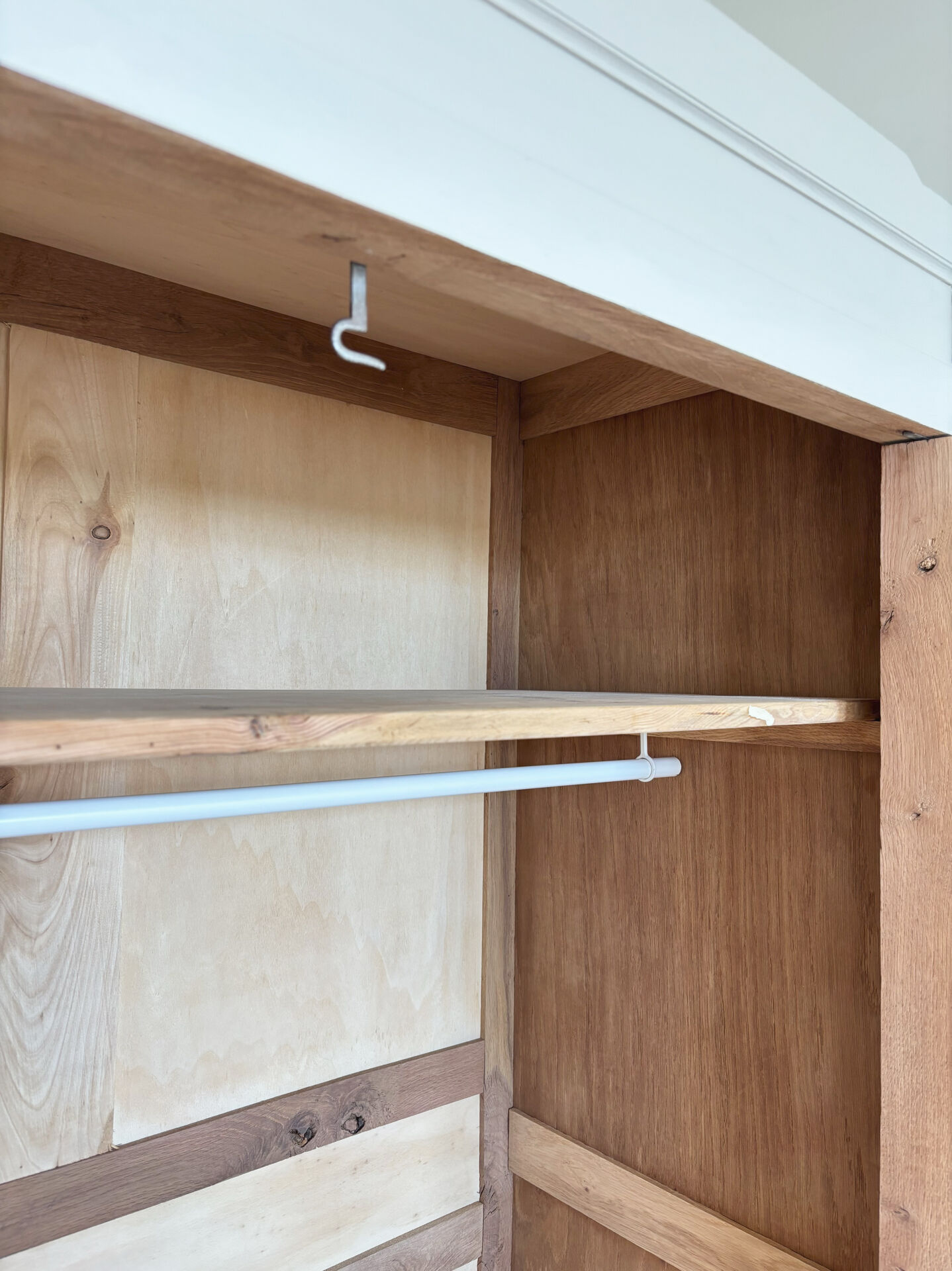 Large Parisian wardrobe in renovated oak wood.