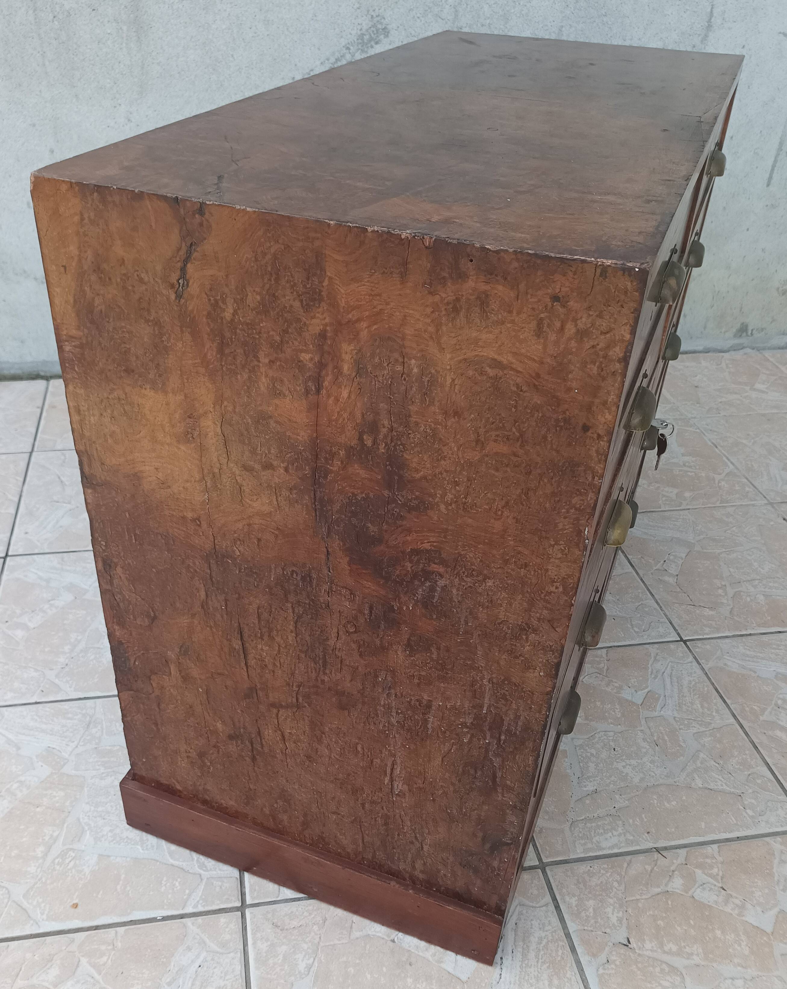 Meuble de métier 10 tiroirs en noyer