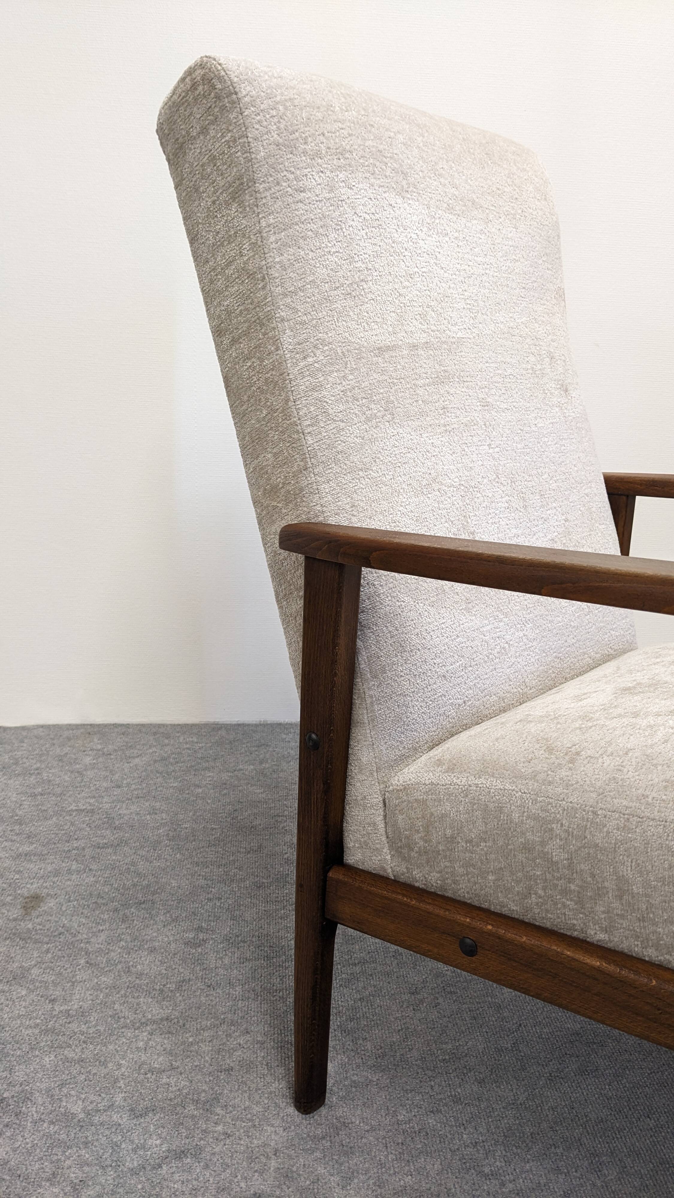 Pair of vintage stained beech armchairs from the 50s/60s