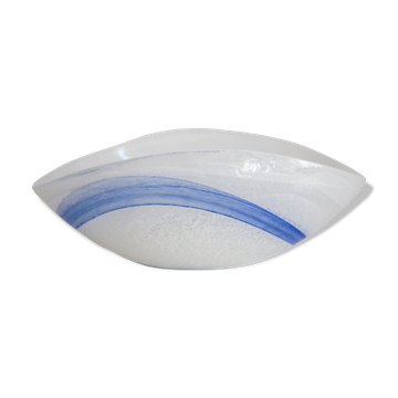 Blue and white Murano glass bowl, mid-20th century style, Italy, 2000s.