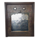 19th century wooden trumeau mirror with floral decoration