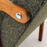 Vintage avocado green granola armchair Scandinavian design 1960s