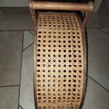 Vintage bottle holder in rattan and cane