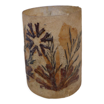 Vintage 1970 abat day in resin and plants Herbarium pattern