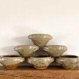 Six pyrite sandstone cups
