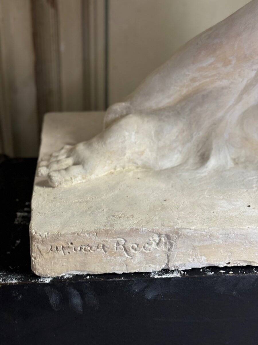 Large Workshop Plaster, Young Nude Woman, Signature on the Base