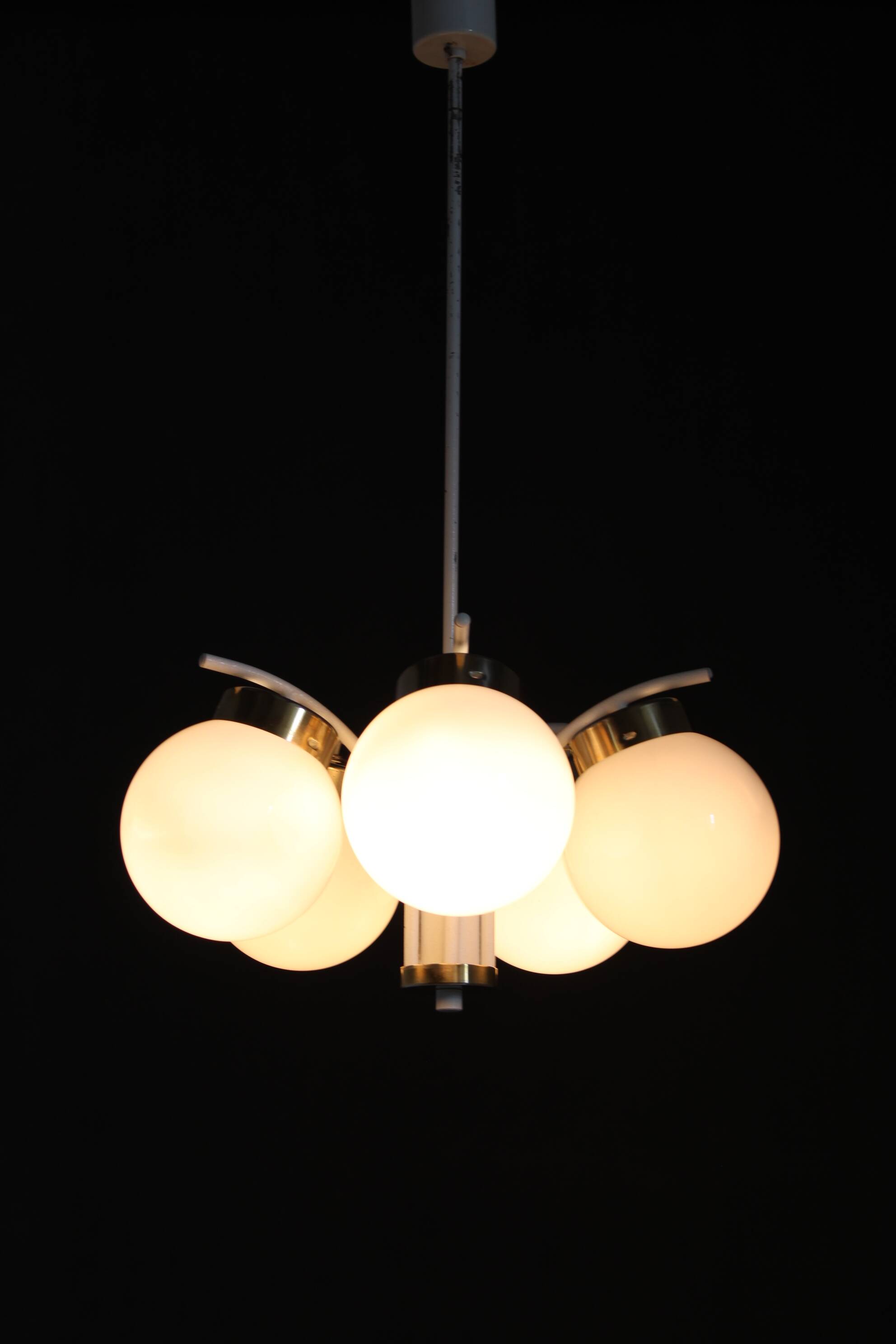 1970s Glass Chandelier by Instala Decin, Czechoslovakia