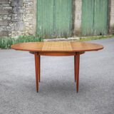 Scandinavian design wooden table, dining room table with integrated extension