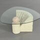 Table basse vintage de forme libre en marqueterie de pierre, 1980s