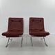 Ensemble de fauteuils vintage en chrome et vinyle, années 1970