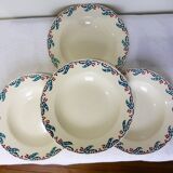 4 hollow plates of Digoin Sarreguemines model Holly 211250