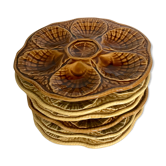 Lot de six assiettes à huîtres Sarreguemines