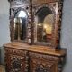 Two-part Italian Renaissance style buffet in solid oak