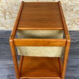 60s 70s teak table side table newspaper stand Danish Design Denmark