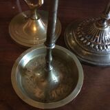 Three old candlesticks