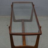 Mid century glass topped coffee table