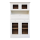 Antique kitchen cupboard / bookshelf, off-white patina