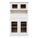 Antique kitchen cupboard / bookshelf, off-white patina