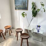4 hammered brutalist stools