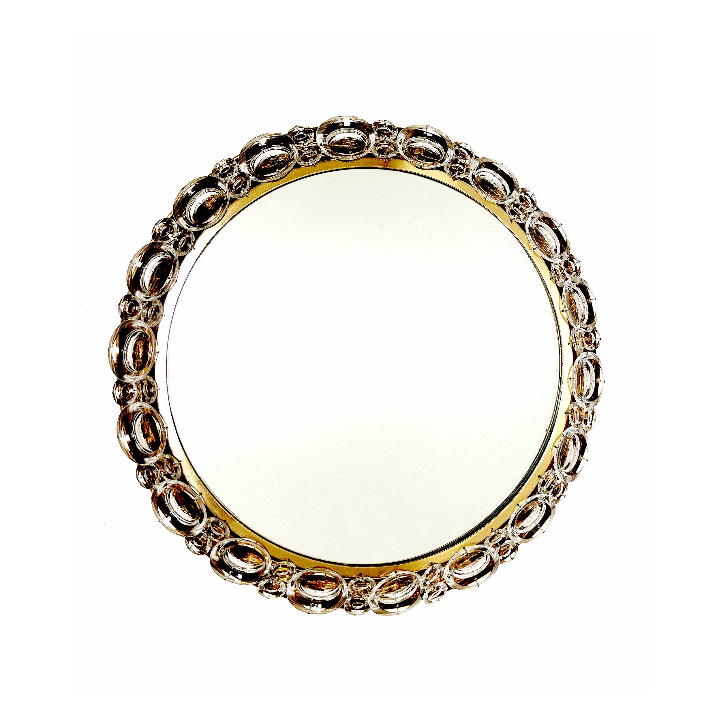 Large Vintage Luxury Crystal Brass Witch Mirror