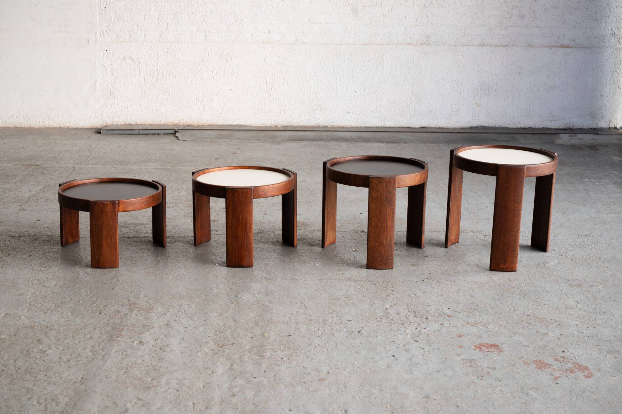 Set of 4 nesting tables by Gianfranco Frattini.