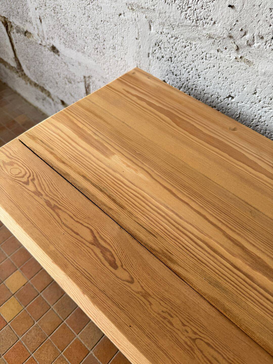 TV cabinet in solid pitch pine - 1960s