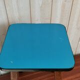 Blue formica tabouret