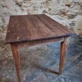 French antique table with drawer – Around 1920 – Pine top and legs.