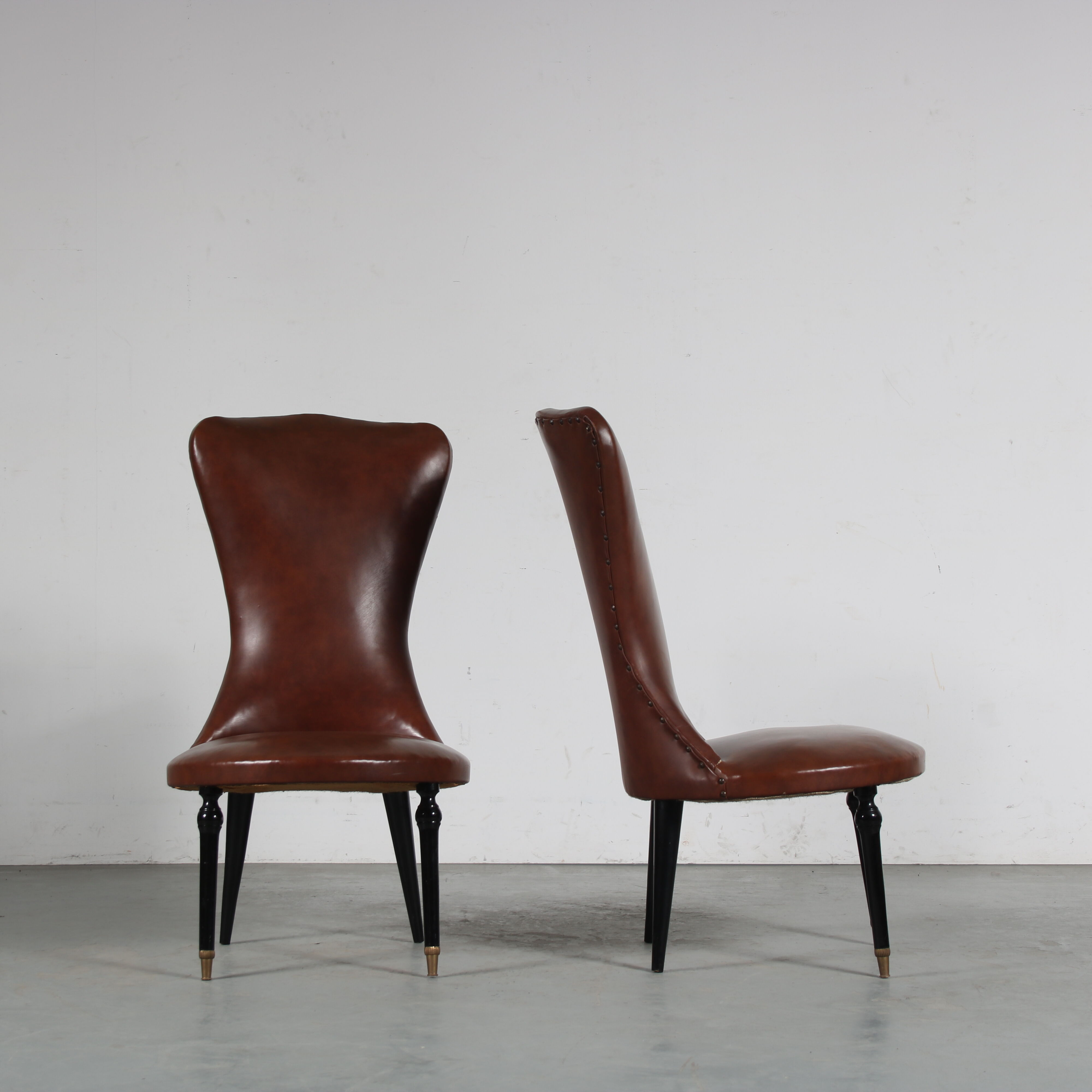 Pair of side chairs from Italy, 1950s