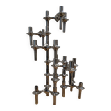 Set of modular Nagel candlesticks from the 1970s + 7 vintage candles