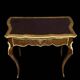 Bureau galbé style Louis XV en marqueterie