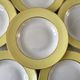 lot of 6 hollow plates Moulin des Loups textured canary yellow 50s
