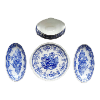 Lunéville - English Cottage - Presentation plate, Cup, Tray, Earthenware Saucière