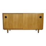 Buffet à portes coulissantes Erich Stratmann années 1960, orme
