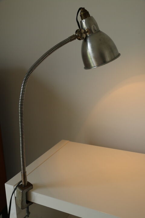 Lampe à étau chromée 1950