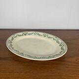 Large oval dish, "Champagne" model, Badonviller, green