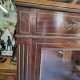 Napoleon iii library showcase with brass marquetry in mahogany from the 19th century n°2