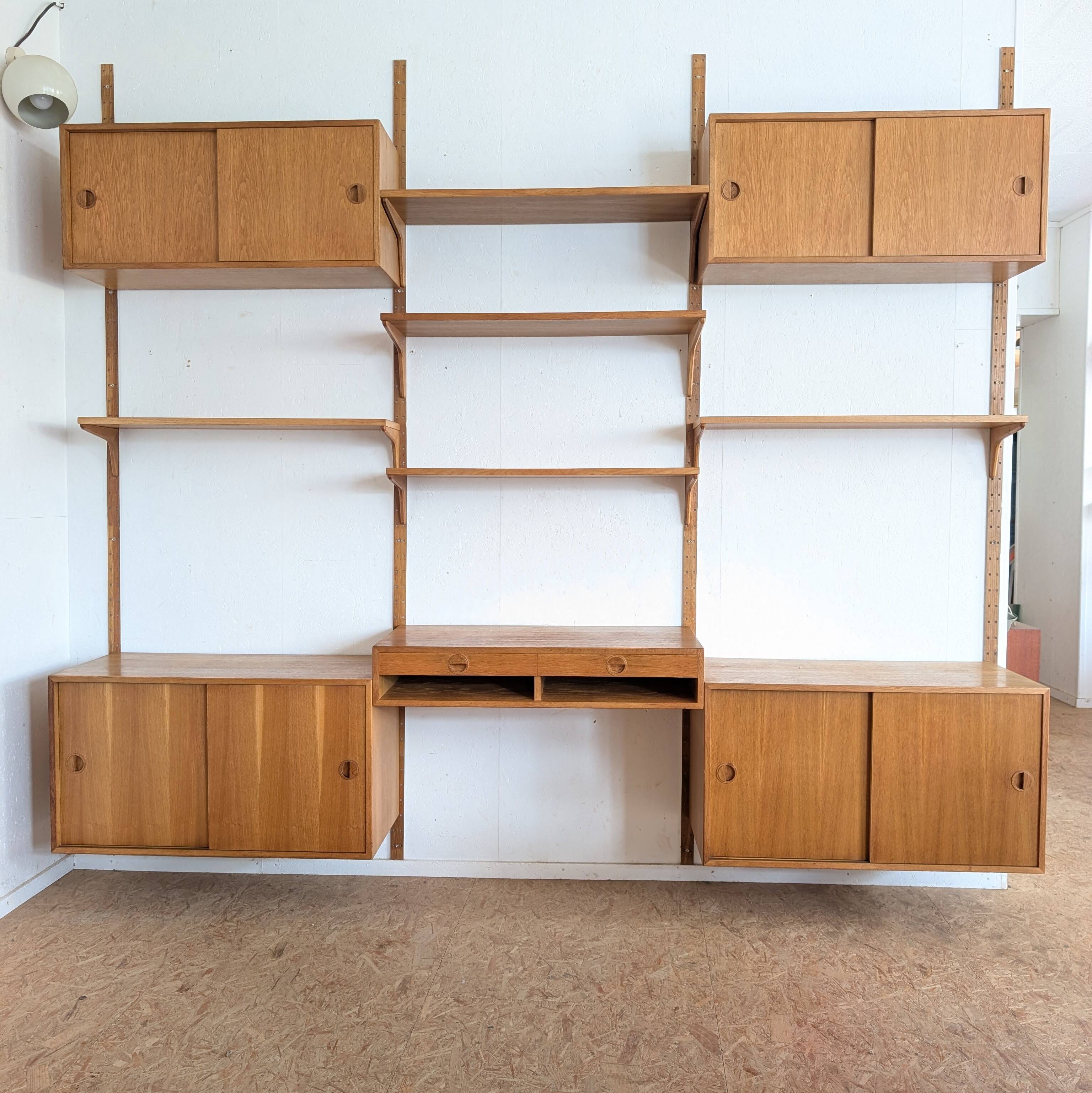 Ensemble mural modulable teck blond danois des années 60/70