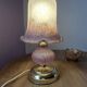 Vintage mushroom lamp pink heart - frosted glass tulip
