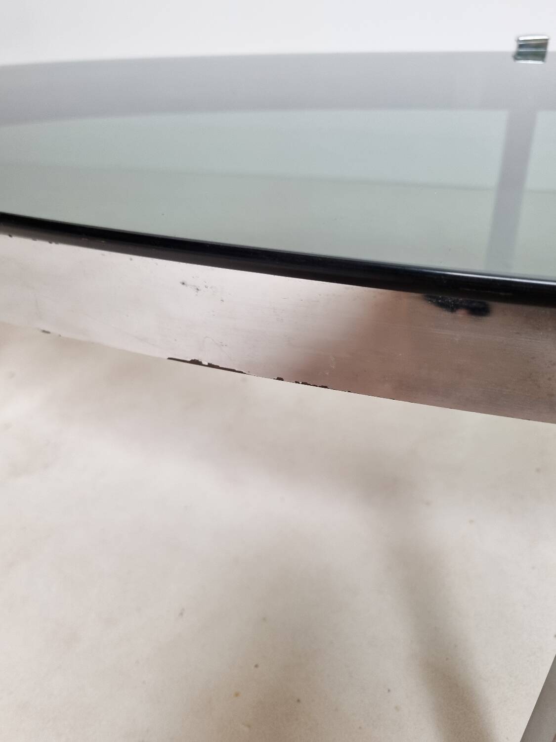 Vintage chrome and smoked glass coffee table