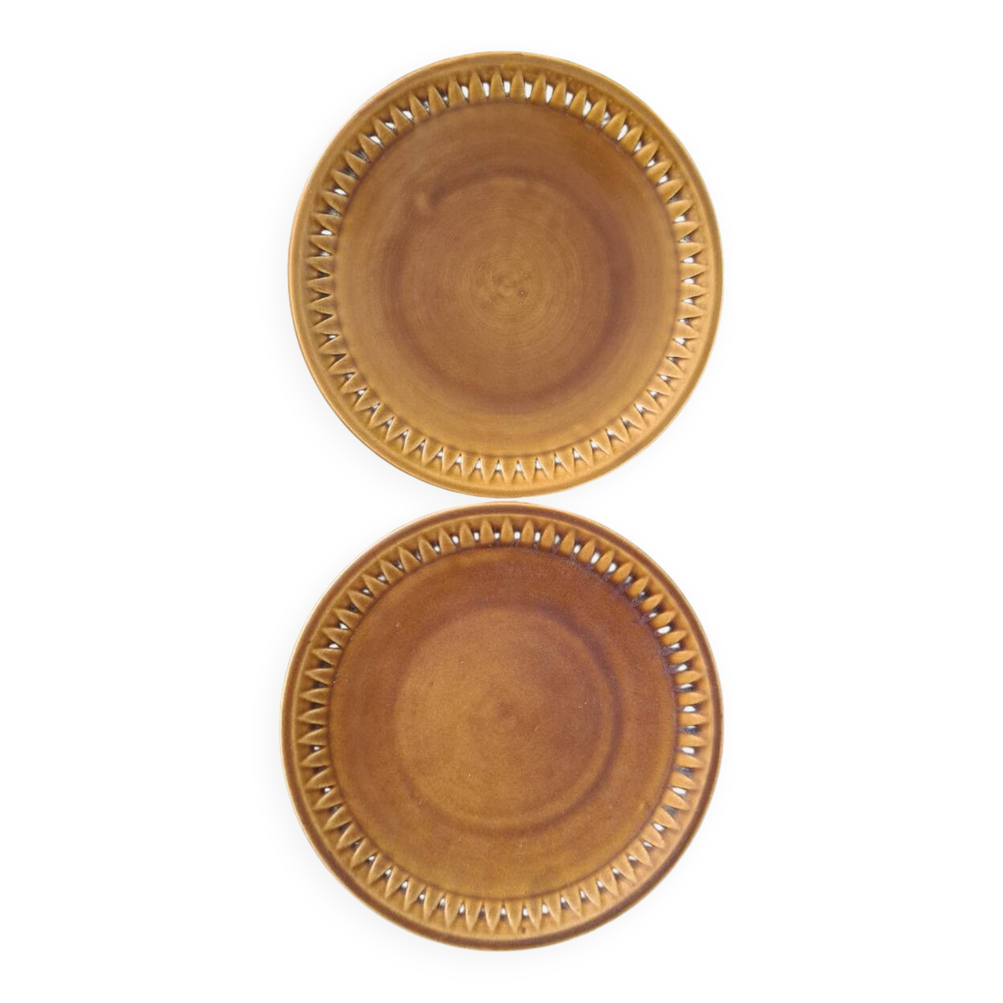 Vintage ceramic plate pair honey - Kera Vitral, Czechoslovakia