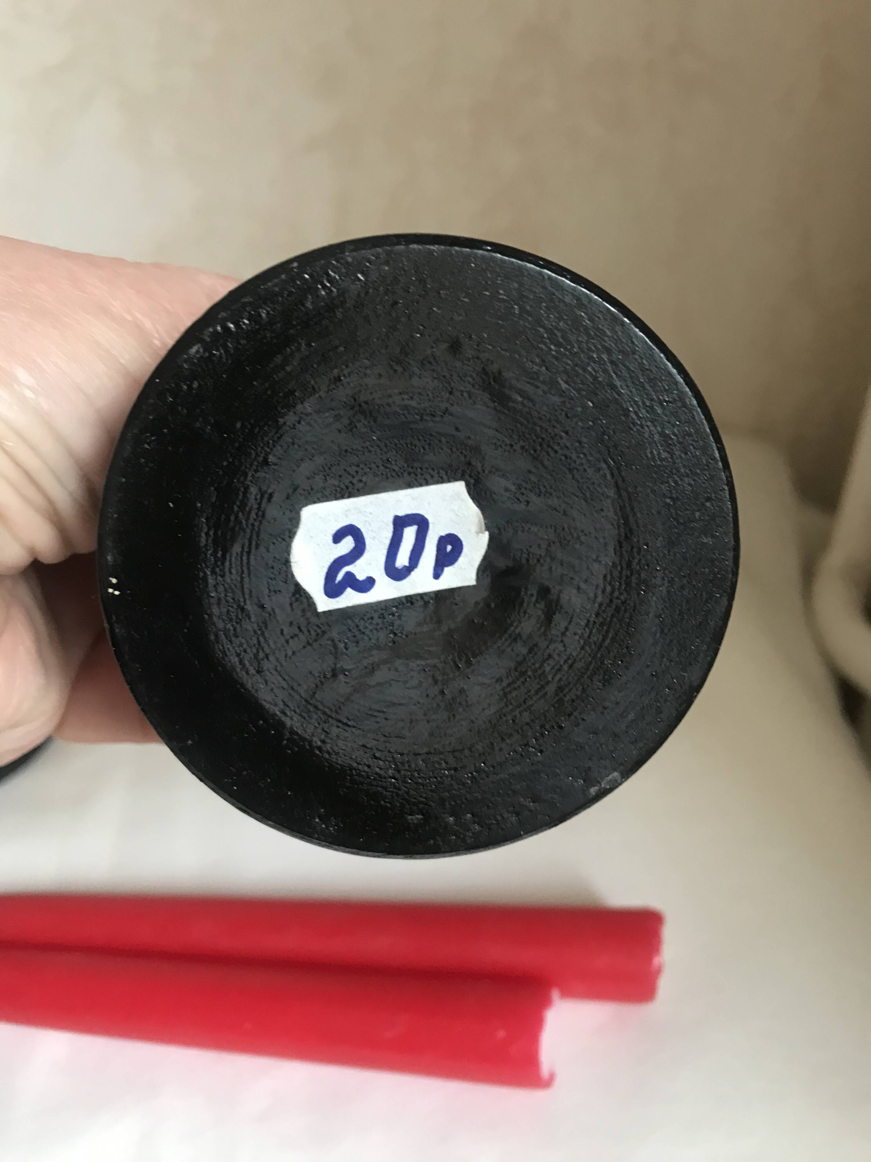 Varnished wooden candle holders