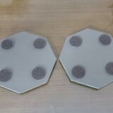 Pair of octagonal mirrors beveled 40s 50s