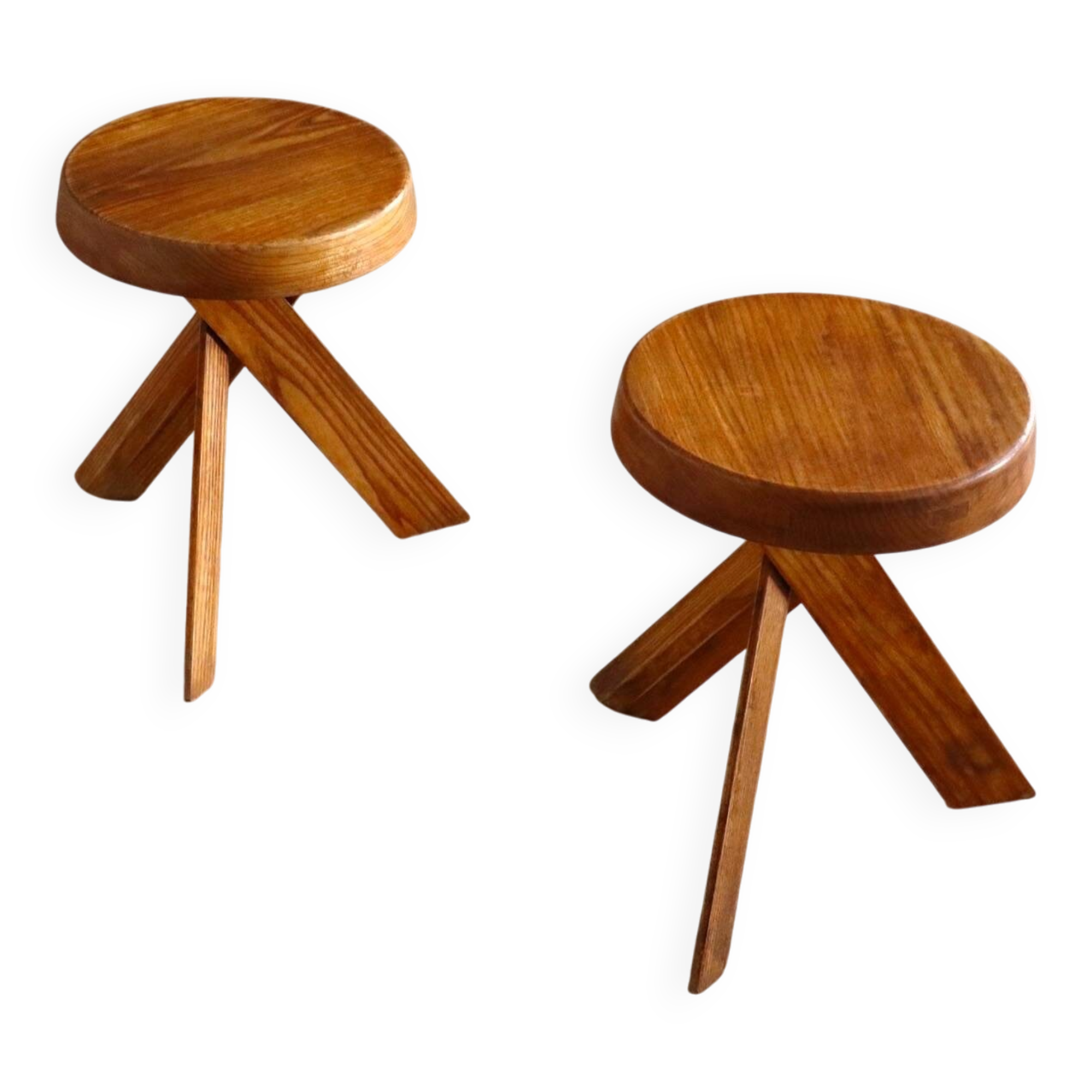 Pierre Chapo S31 stools in solid elm, France 1974